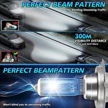 2 件 H7 H11 H1 H9 100W 12V 汽车卤素灯 5202 9005 9006 HB4 HB3 H27 9012 HIR2 880 9145 9007 9008 H13 车头灯泡，亮度增加 900%，高达 6000K 超白