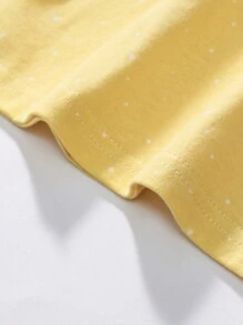 Young Girls Rabbit Pattern Dress, Fashionable For Casual Daily Wear - Yellow - View 6