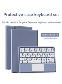 Touch Keyboard Case Set Is Compatible With IPad 7/8/9th 10.2 Inches, IPad 10th Generation, IPad (A16) 11 Inch 11th Generation 2025. Compatible With Samsung Galaxy Tab A8 10.5 Inch 2022, S7/S8 11 Inches, Detachable Keyboard With Touchpad, Multi-View Stand, Built-In Pen Slot In The Protective Case, And The Keyboard Supports Split Use