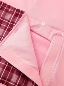 Casual Men Bodysuit, Long Sleeve Rabbit Ears Hooded Button Collar Long Trousers Openable Hip For Autumn - Pink - View 10