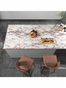 1 卷大理石壁纸，防油耐热自粘壁纸，适用于厨房、家具装饰、奢华香槟白色/房间装饰、家居装饰、卧室装饰、房间装饰、粘贴在瓷砖上、海报、墙面印刷品、卧室房间装饰