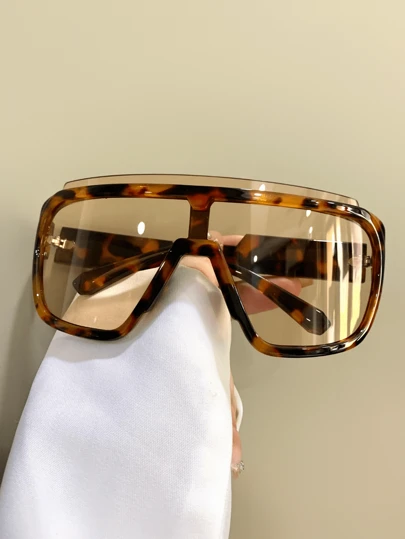 Oversized Futuristic Glasses, Fashion Eyeglasses, Metal Hinge Glasses For Summer Beach Vacation,Outdoor,Travel