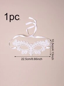 1 pieza/3 piezas/6 piezas - Máscara de encaje blanco/5 piezas negro para decoración de fiesta de vacaciones, máscara de mascarada para mujeres, con correa ajustable