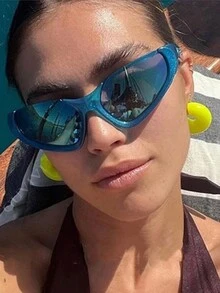 1pc Minimalist Fashion Street Style Cool Windproof Fashion Glasses, Unisex Stylish Beach Accessory