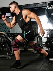 Joelheiras Esportivas e de Fitness Masculinas, Joelheira de Compressão Tricotada para Caminhada, Basquete, Ciclismo, Academia, Confortável