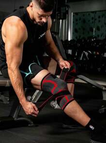 Joelheiras Esportivas e de Fitness Masculinas, Joelheira de Compressão Tricotada para Caminhada, Basquete, Ciclismo, Academia, Confortável