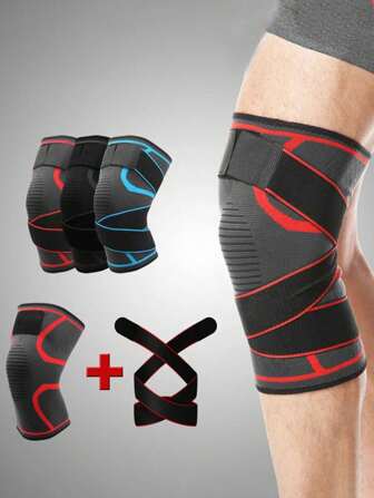 Kniebeschermers voor heren, gebreide compressiekniebrace voor wandelen, basketbal, fietsen, sportschool