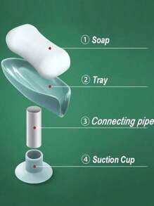 2 pièces Porte-savon en forme de feuille, support de savon de drainage, accessoires de salle de bain, plateau de savon à ventouse, boîte à savon étanche à la salle de bain, porte-savon, accessoires de salle de bain (la couleur du produit peut varier en raison de l'éclairage et du lot de production), décoration de salle de bain maison, retour à l'école d'été