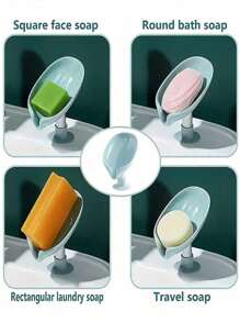 2 pièces Porte-savon en forme de feuille, support de savon de drainage, accessoires de salle de bain, plateau de savon à ventouse, boîte à savon étanche à la salle de bain, porte-savon, accessoires de salle de bain (la couleur du produit peut varier en raison de l'éclairage et du lot de production), décoration de salle de bain maison, retour à l'école d'été