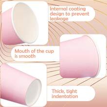 24/48pcs Pink Paper Cup, 9oz Disposable Coffee Cups Tea Cups, Hot And Cold Beverage Drinks Cup Birthday Wedding Party Supplies Holiday Picnics Parties Supplies, Suitable For Restaurants, Food Trucks, Kitchen, Offices Valentine's Day - Pink - View 5