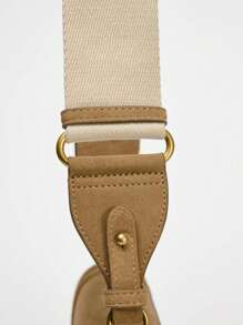 Y2Y 新款女士黑色宽肩带斜挎腋下包，休闲手提包 - 卡其色 - 查看 7