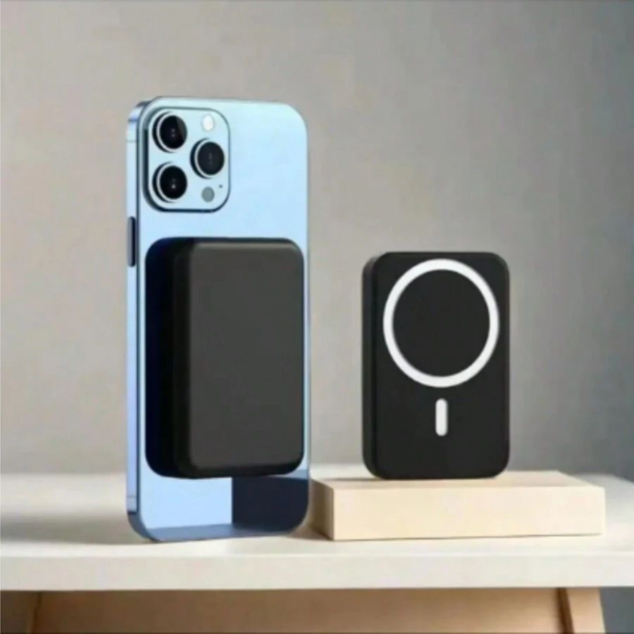 For MagSafe Portable Charger, 5000mAh Wireless Magnetic Charging Treasure, Supports USB-C Charging, Suitable For IPhone 16/15/14/13/12/11/X/8 Series, Android Phones With Wireless Charging Function - Black 1 - View 1