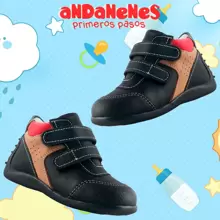 Zapato Para Niños Bebés Estilo Casual Calzado Andanenes Hechos En 100% Piel 6409-NO - Negro - Ver 1