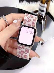 Elegante correa de nailon con estampado de leopardo compatible con Series 9/8/7/6/5/4/3/2/SE, compatible con 38/40/41mm y 42/44/45/49mm - Accesorio de pulsera de smartwatch con broche de seguridad