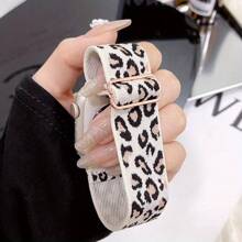 Dây đeo bằng nylon họa tiết da báo sang trọng tương thích với Series 9/8/7/6/5/4/3/2/SE, tương thích với 38/40/41mm & 42/44/45/49mm - Phụ kiện dây đeo đồng hồ thông minh có khóa nút an toàn - mô hình con báo vàng - Xem 17