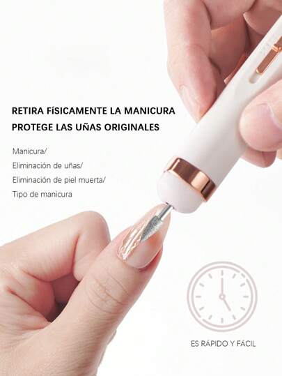 1 pedazo de taladro de uñas eléctrico portátil, juego de limas de uñas eléctricas para esmalte de uñas acrílico y gel, herramientas de pulido y estilismo para uñas y pedicuras para mujeres o niñas para uso diario, para manicura DIY