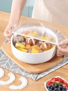 100pcs/200pcs/300pcs PE Food Fresh Keeping Covers, Elastic Plastic Bags, Food Packaging, The Simplest Kitchen Food Covers, Round Plate Covers, Shower Caps, Storage Cabinets, Kitchen Organizer, Kitchen Supplies, Room Decor, Home Decor.