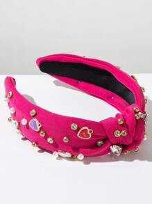 1 szt. Damska opaska na głowę z pereł i stopu na Walentynki, modna i słodka świąteczna ozdoba do włosów