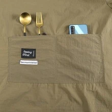 1pc Large Pocket Long Sleeve Apron, Fashionable New Waterproof And Stain-Resistant Apron For Household, Catering And Work Use