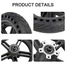 8.5" Honeycomb Runflat Tire Rear Wheel+Hub+Disc Brake Disc For M365 PRO/PRO2 - Black - View 5