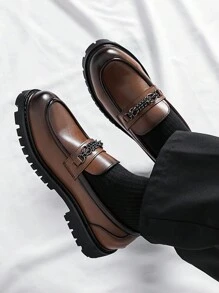 Mocassini uomo con suola spessa, polivalenti, scarpe casual eleganti da lavoro