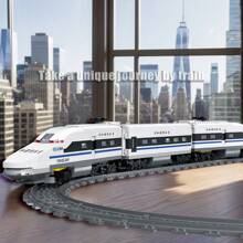 3 Carriages/36.85in/1065PCS Electric STORY City Cargo Train Building Set, BNSF/FU-HSING/CRH High-Speed Rail Freight Trains Model, Steam Locomotive Train Building Blocks Toys, Gift Trains For Boys&Girls Kids