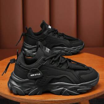 男士厚底防滑运动鞋，网眼透气跑步鞋，速干防臭慢跑鞋，时尚百搭休闲厚底运动鞋