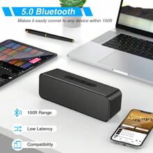 Portable Bluetooth Speaker, Wireless Speaker With Loud Stereo Deep Bass Sound, Outdoor Speakers With Bluetooth 5.0, 6H Playtime,66ft Bluetooth Range, Dual Pairing For Home,Party
