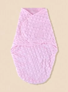 1pc Soft Breathable Solid Color Dotted Velvet Baby Sleeping Bag, Suitable For Home Use Love Valentine