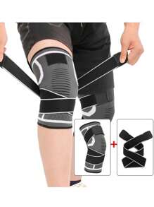 Joelheiras Esportivas e de Fitness Masculinas, Joelheira de Compressão Tricotada para Caminhada, Basquete, Ciclismo, Academia, Confortável