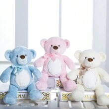 1pc Blue Soft Teddy Bear Baby Gift Bear - Blue and White - View 2