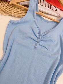 Women's Cotton Tank Top - Baby Blue - View 2