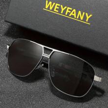 Occhiali da sole polarizzati con montatura grande, gambe in alluminio e magnesio con cerniere a molla, adatti per esterni, pesca, guida, uso classico aziendale per l estate, spiaggia, vacanza, all aperto, viaggio