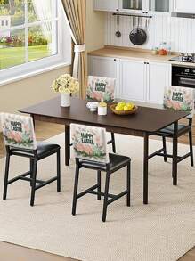 1/2/4/6 件节日印花椅背套，可伸缩可拆卸可洗椅子靠背套，适用于餐厅、厨房 - 彩色 - 查看 4