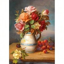 1pc Wall Arts Posters Optional Frame Botanica Europe Classical Retro Flowers Oil Painting Nordic Beautiful Floral Wall Art Poster Canvas Print Hallway Picture Room Home Decor Pop ,Wall Art With Frame