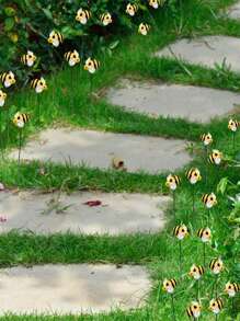 10 cái/5 cái-Cột vườn ong trang trí nghệ thuật kim loại cho sân vườn Đồ trang trí nghệ thuật sân trước Gậy cắm hoa Mùa xuân hè Nhựa cho vườn ong vườn Đường đi ngoài trời Chậu hoa, Bồn hoa màu vàng, 3 tấm biển trang trí sân vườn ngoài trời Mô phỏng sân vườn Côn trùng nhỏ Cột bãi cỏ ong Cắm vào - Màu vàng - Xem 6