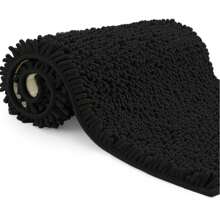 Microfiber Bath Mat, Soft Long Pile, Non-Slip,Washable, Toilet Mats,Carpet - Black - View 8