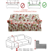 1pc Floral Printed Anti-Slip Stretch Milk Silk Fabric Sofa Cover, Suitable For Single/Double/Three-Seater/Four-Seater Sofa, All Seasons
