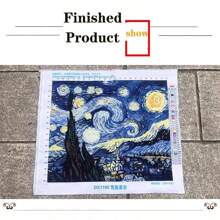 LaoJieYuan 2026 Nuovo Stile Famosa Pittura di Van Gogh Cielo Stellato Astratto Stampato Ricamo Fai-da-Te Kit Paesaggio Stampato Punto Croce Ricamo Set Decorazione per la Casa Artigianato Regalo Kit Fai-da-Te Artigianato Ricamo Kit Punto Croce Kit Uncinetto Kit Punch Needle Accessori per Cucito Kit di Cucito Filo da Ricamo Kit Artigianato Punto Croce Principianti Modelli di Cucito - È necessario ricamare da soli, senza cornice - Visualizzare 9