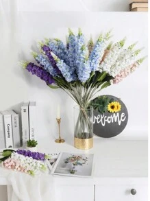 MEHELANY 6/4/2/1 Pcs - 29.2 Inches - White Gypsophila Artificial Flowers, Delphinium Silk Flowers, Long Stem Hyacinth Fake Flowers, Realistic Texture, Suitable For Wedding, Home, Outdoor Party Floral Arrangement, Tabletop Decor, Garden, Hotel, Bar, Kitchen, Fireplace, Tall Vase Decoration, Autumn Halloween, Thanksgiving, Christmas Party Supplies, DIY Arch Wreath Decor, Gift For Girls - White - View 4