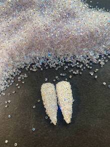 1440pcs/13000Pcs Tiny Nail Rhinestones 1.3mm Clear AB Flatback Glass Pixie Crystals, Iridescent Nail Gems Long Lasting Shine Small Sugar Glitter Beads Dust Nail Charms For Nail Design DIY Crafts Accessories Nails
