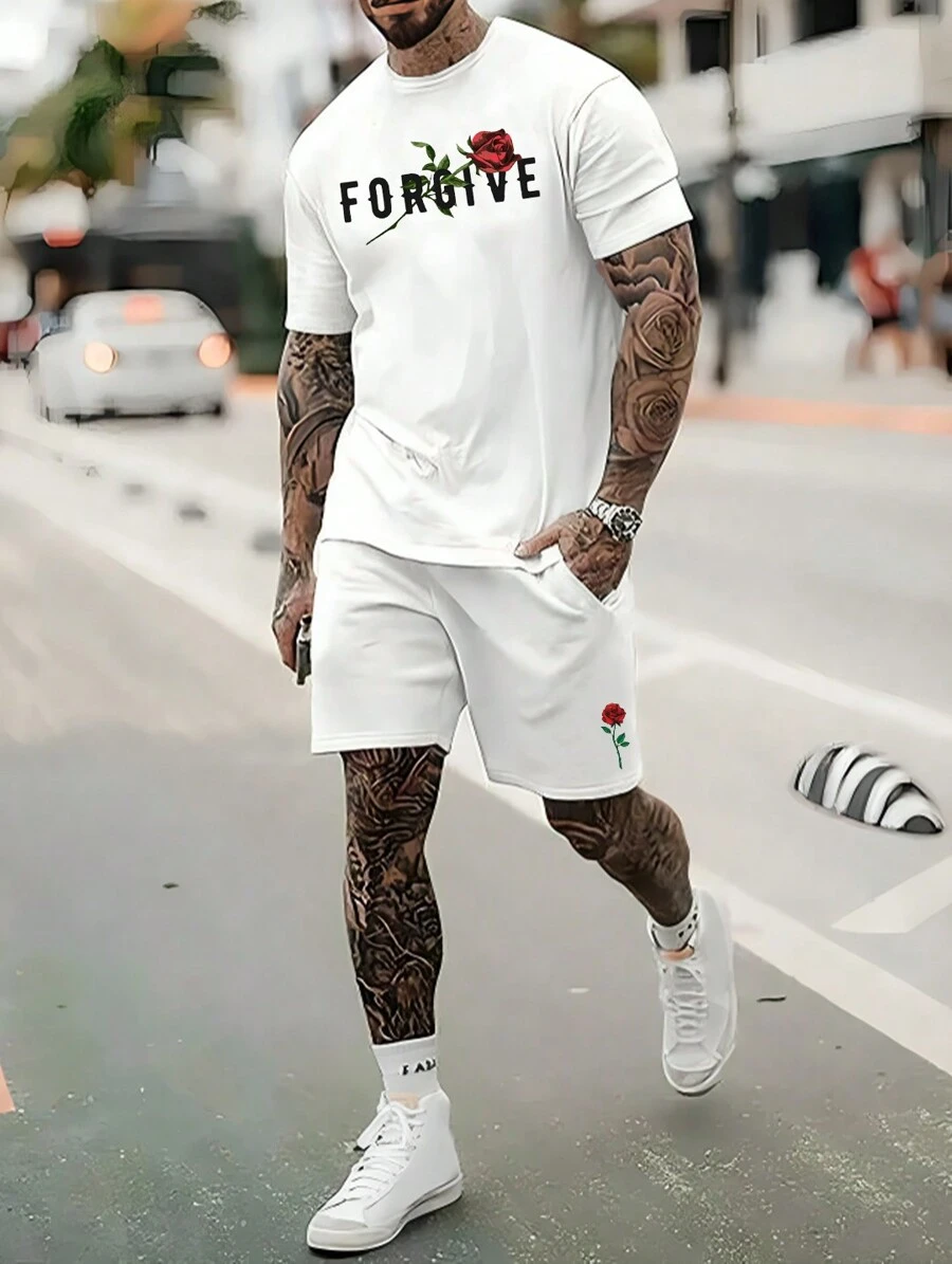 Conjunto Masculino Forgive Camiseta Streetwear Masculina + Bermuda ...