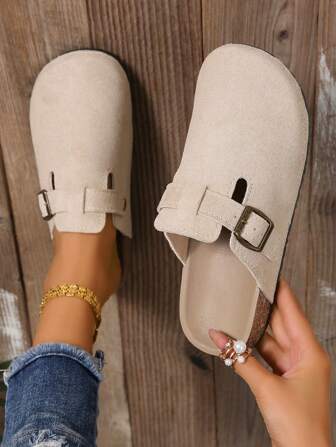2025 Spring/Summer New Fashion Women Cute Comfortable Thick-Soled Sandals, Women Elegant Flat Sandals, Vacation Beach Shoes, Slip-On Flat Casual Slippers Suitable For Dress, Beach Or Apartment, Black, White, Khaki, Brown, Coffee, Beige, Formal Shoes, Holiday Sandals, Bohemian Style Beach Walking Shoes, Flat Loafers, Thick-Soled Flat Sandals, Run Small By One Size