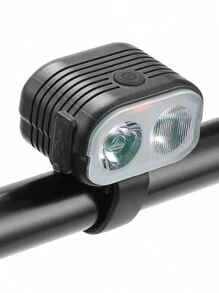 X-TIGER 1 件/2 件易于安装 USB 可充电自行车前灯和自行车喇叭前灯 6 种模式 - 黑色 - 查看 8