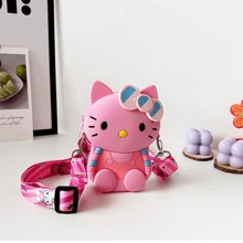 Sanrio Sanrio Hello Kitty & Melody & Kuromi Silicone Crossbody Bag, Valentine's Day Cute Gift,Back To School Stationery Bag, Cute Silicone Crossbody Bag, Waterproof Cartoon Shoulder Coin Purse With Zipper Pocket, Cartoon Crossbody Bag, Waterproof Cartoon Shoulder Coin Purse With Zipper Pocket, Cartoon Crossbody Bag, Suitable For Teenagers Back To School Supplies Stationery Supplies