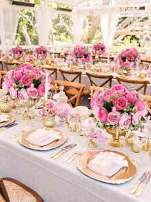1 pieza/3 piezas Ramo de flores de peonía artificial, ramo de rosas falsas, ramo de flores exquisito, peonía de seda, adecuado para decoración del hogar, fiesta, boda, centro de mesa nupcial, decoración del Día de San Valentín, regalo de cumpleaños, ceremonia de graduación y talla grande ocasiones. - Rosa - Ver 3