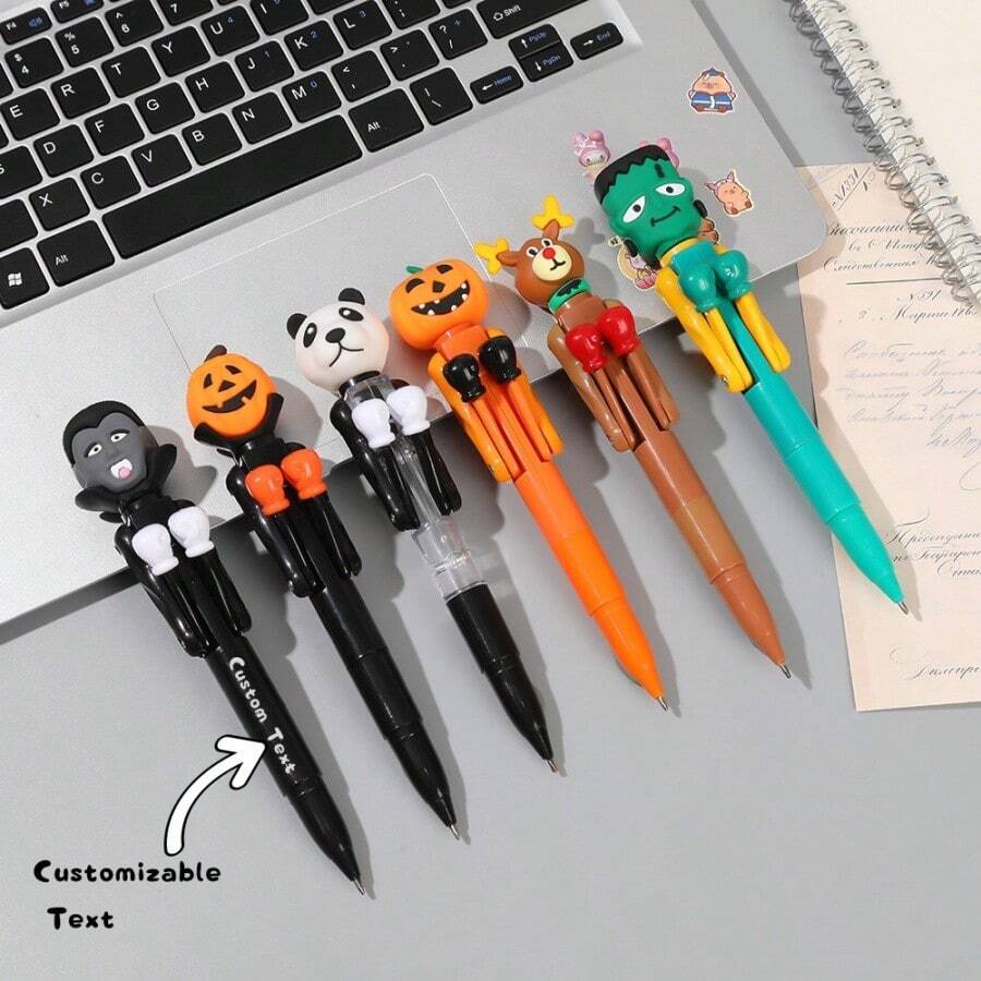 Customizable Stress Relief Boxing Pen, Halloween Fun Interactive Creative Novelty Punching Ball Ball Point Pen Back To School - Multicolor - View 1