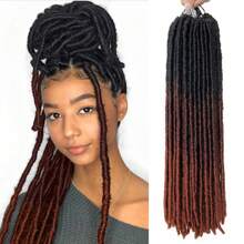 Straight Locs Ombre Crochet Hair Goddess Faux Locks Hair African 18inch 24 Roots Dreadlocs Synthetic Braiding Hair Extensions - Multicolor - View 7