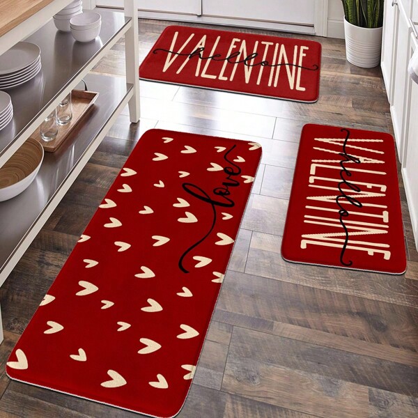1 Tappetino da pavimento a forma di cuore stampato in spugna, adatto per decorazione cucina, tappeto da cucina, set da bagno, regalo, tappeto per ingresso, tappetino da bagno antifatica, antiscivolo per il bagno, per decorazione da bagno di San Valentino, tappeto da pavimento per uso esterno, tappetino per porta, accessori da bagno estivi per il ritorno a scuola