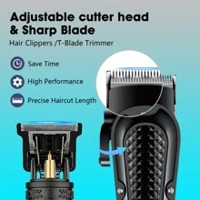 HIENA 2 Pieces Men's Hair Clipper Beard Trimmer, Trim Tool For Home Styling, USB Rechargeable Men's Beauty Set, The Perfect Gift